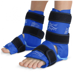 Bota Tornozeleira de Compressão Gel Terapia Fria para Alívio de Dor, 1 Par, Azul