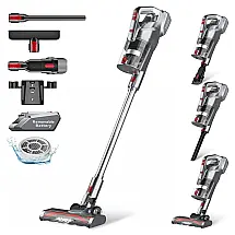 Aspirador de Pó sem Fio 4 em 1 Ótimo para Pelos de Animais, 24W, VEAVON P8 PLUS, Cinza