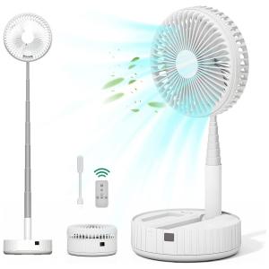 Ventilador de Mesa Recarregável com 4 Velocidades, 110v, ELEVENTREE, Branco