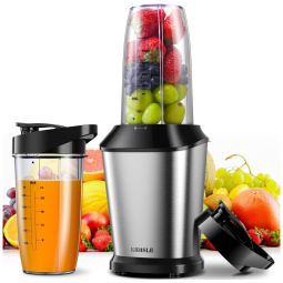 Liquidificador Profissional 1,5L com Painel Digital, 7 Funções Predefinidas e 9 Velocidades, 1200W, KIDISLE, Cinza Escuro