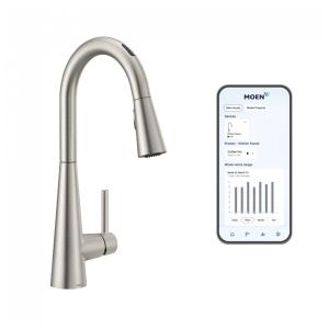 Torneira Cozinha com Controle de Voz e Sensor de Movimento, Moen Sleek 7864EVSRS, Inoxidável