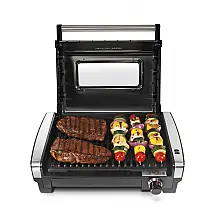 Sanduicheira, Grelhador com Janela de Visualização, Antiaderente Removível, 6 Porções,1200W, 110v, HAMILTON BEACH 25361, Prateado