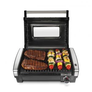 Sanduicheira, Grelhador com Janela de Visualização, Antiaderente Removível, 6 Porções,1200W, 110v, HAMILTON BEACH 25361, Prateado