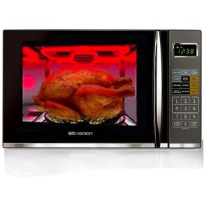 Micro Ondas de Bancada em Aço Inoxidável 33L com 9 Programas, 110V 1100W, Emerson MWG9115SB, Prata