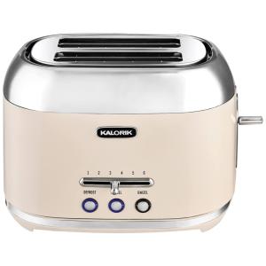 Torradeira Elétrica Retrô com 2 Fatias com Bandeja de Migalhas Removível, 110v, KALORIK, Creme