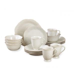 Aparelho de Jantar, Elegância e Sofisticação para Sua Mesa com 16 Peças, Formato Redondo Ondulado e Material de Cerâmica, LENOX 851745