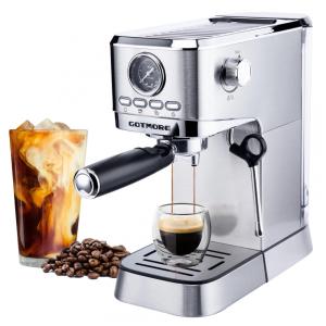 Máquina de Café Expresso com Bocal de Leite e Tanque de Água Removível de 975mL, 110V 1300W, GOTMORE, Prata