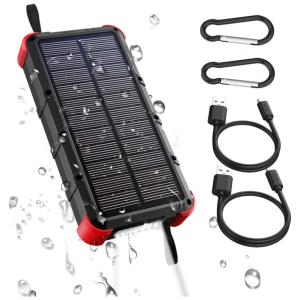 Powerbank IP67 À Prova D Água Solar 20000 mAh Carga Rápida Prova Dágua