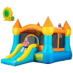 VIVOHOME Parque Aquático Inflável com Escorregador, para Diversão ao Ar Livre com Inflador Incluso