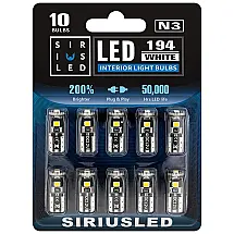 Lâmpada Automotiva Para Cúpula Placa Interior Pacote Com 10 Unidades Xenon, SIRIUSLED T10, Branco