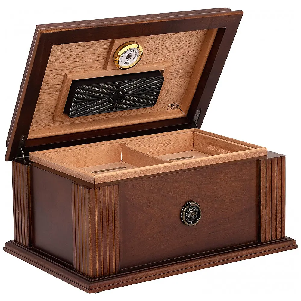 Humidor Quality Importers Amalfi Maple 50-75 Charutos Cedro Espanhol Tecnologia SureSeal — foto 2