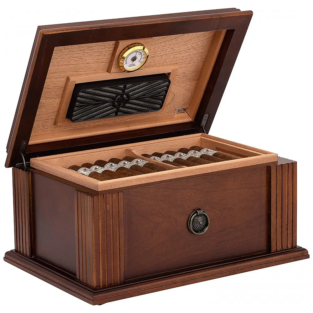 Humidor Quality Importers Amalfi Maple 50-75 Charutos Cedro Espanhol Tecnologia SureSeal — foto 3