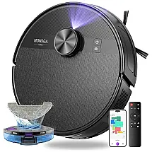 Robô Aspirador e Mop MONSGA MS1 7000Pa Navegação Lidar 180min Preto 3 Níveis Sucção