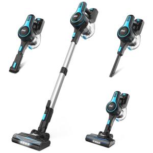 Aspirador de Pó sem Fio Recarregável 6 em 1 com Bateria de 2200 mAh, Até 45 Minutos de Uso, INSE, Preto Azure