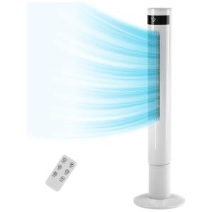 Ventilador de Torre com Controle Remoto, 3 Modos de Vento e Display LED, 110V 30W, RWFLAME, Branco