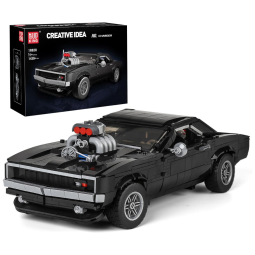 Kit de Construção Carro Esportivo com 1439 Peças para Crianças e Adultos, Mould King 10028, Preto