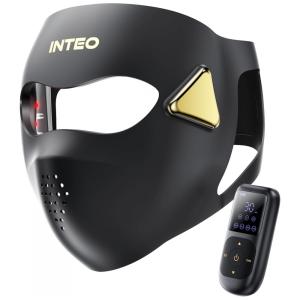 Máscara de Terapia de Luz Vermelha 4D para o Rosto INTEO com 4 Modos de Luz Vermelha, Infravermelha, Azul e Laranja, Máscara de LED