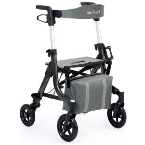 Andador Adulto Idoso com Assento, Suporta até 136 Quilos, MEDWARM, Cinza