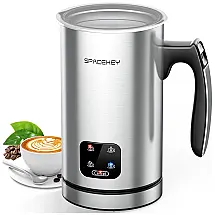 Espumador de Leite Elétrico 4 em 1, Capacidade 300 mL, Aço Inox, 110v, SPACEKEY HQN1 300C, Prateado