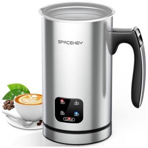 Espumador de Leite Elétrico 4 em 1, Capacidade 300 mL, Aço Inox, 110v, SPACEKEY HQN1 300C, Prateado