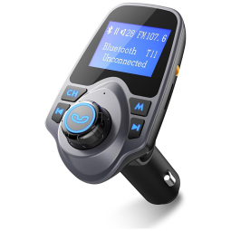 Adaptador Transmissor Veicular Bluetooth Veicular USB AUX, VIRFINE, Preto