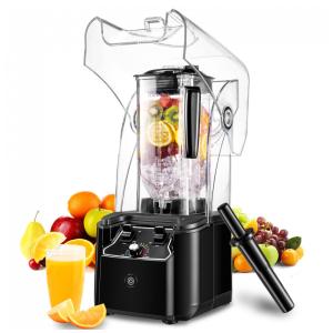 Liquidificador Comercial para Smoothies 2200W, 2.2 Litros, 15 Velocidades, Lâmina de Aço Inoxidável de 6 Folhas, Autolimpeza, Preto,Senlee