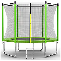 Trampolim AOTOB 8 pés, 10 pés, 12 pés para crianças, trampolim com rede de proteção, trampolim recreativo ao ar livre, verde aprovado pela