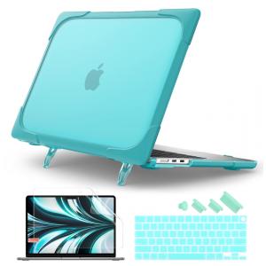 Capa Rígida Batianda MacBook Air 13,6" Azul Claro – Modelos A2681, A3113, A3240 com Suporte Dobrável e Proteção Completa