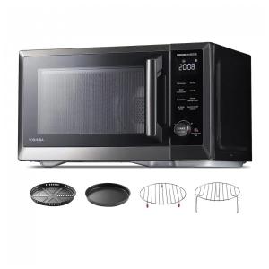 Micro Ondas de Bancada 7 em 1 em Aço Inoxidável 30L com 27 Programas e AirFryer, 110V 1000W, TOSHIBA, Preto