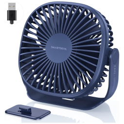 Ventilador de Mesa Mini Portátil com 3 Velocidades e Gancho Colável, USB, SMARTDEVIL, Azul