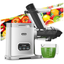 Centrifuga de Frutas com Calha de Alimentação de 9 cm, 2 Modos de Mastigação, Fácil de Limpar, 110V 150W, Aeitto, Prata