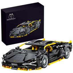Kit de Construção Carro de Corrida, 1254 Peças, Colecionável, MESIONDY, Preto