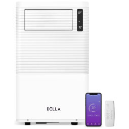 Ar Condicionado Portátil 12000 BTU Habilitado para Wifi Cobre 60 m2, 110V, DELLA, Branco