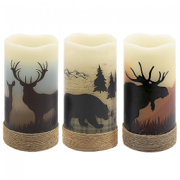 Vela LED com Temporizador de 6H para Decoração Natalina, 2 Un