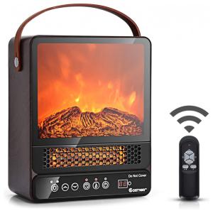 COSTWAY Aquecedor Elétrico Portátil com Controle Remoto, 750, 1500W, 110V