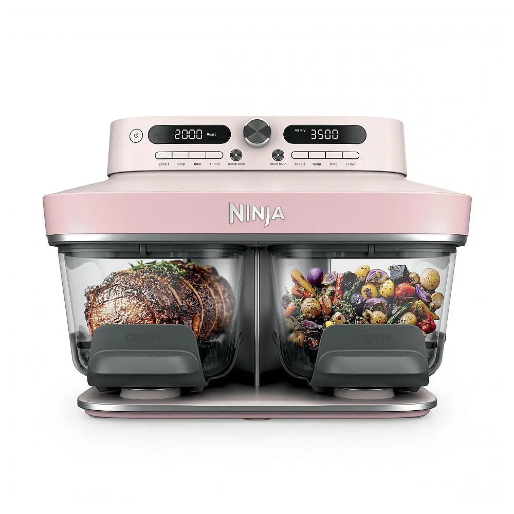 Air Fryer Ninja Crispi DualZone de Vidro 7,6 L (8 qt) Rose Quartz Cozinha Sem Óleo