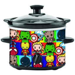 Panela Elétrica com Revestimento Interno em Cerâmica Multifuncional 1,8L Tema Marvel Os Vingadores, 110V 120W, Uncanny Brands