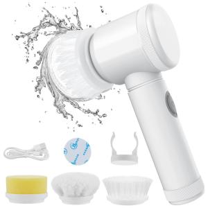 Katys Escova Elétrica Rotativa 360 sem Fio com 2 Velocidades e 3 Acessórios, Branca, 110v, KATS BEYPG, Branco