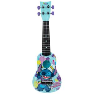 Cavaquinho Infantil Stitch de 50 cm com Engrenagens de Afinação Reais para Crianças, First Act Discovery, Azul