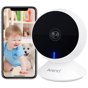 Câmera de Segurança Interna com Fio 1080P Wi Fi 2.4G e Detecção de Movimento, ARENTI, Branca