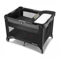 Berço Cercado Portátil com Trocador de Fraldas e Rodas Dobráveis, Graco, Preto