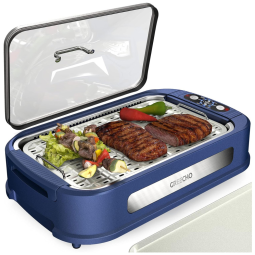 Churrasqueira Elétrica Antiaderente Portátil, Serve até 4 Pessoas, 1500W, 110v, GREECHO SG01, Azul