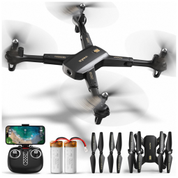 Drone Profissional com Câmera 1080P FPV, Controle Remoto e 2 Baterias para Adultos, SYMA, Preto