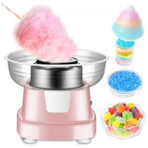 Máquina de Algodão Doce Elétrica com 20 Varas de Bambu, 110V, OuYteu, Rosa