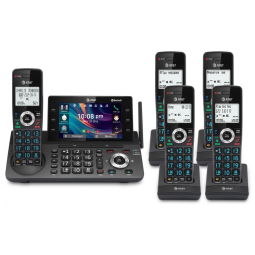 Telefone Sem Fio AT&T DLP73590 Grafite/Preto 5 Handsets DECT 6.0 com Tela Colorida 5", Bloqueador Inteligente, Connect to Cell Bluetooth