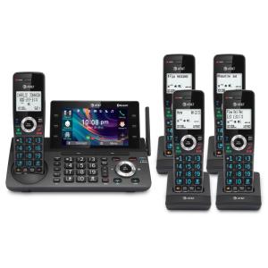 Telefone Sem Fio AT&T DLP73590 Grafite/Preto 5 Handsets DECT 6.0 com Tela Colorida 5", Bloqueador Inteligente, Connect to Cell Bluetooth
