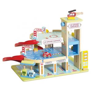 Conjunto de Garagem de Madeira para Brinquedo com Carros, Aviões e Motocicletas - Le Toy Van