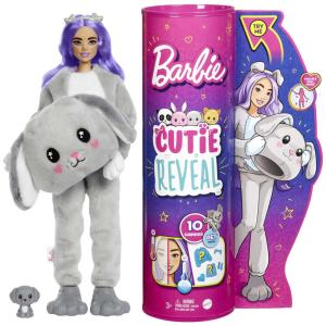 Cutie Revelação com Fantasia de Cachorrinho e 10 Surpresas Incluindo 1 Mini Pet com Mudança de Cor, BARBIE HHG21, Cinza