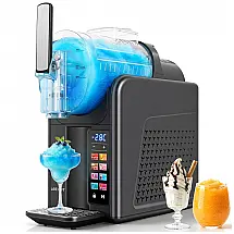 Máquina de Slush Raspadinha LEEVOT XZ-103 Preta 2-em-1 Soft Serve Auto Limpeza 6 Programas 120V