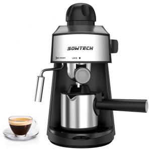SOWTECH CM6811 Máquina de Café Expresso Automática 240mL 13,5 Bar de Aço Inoxidável, 110V, Preta